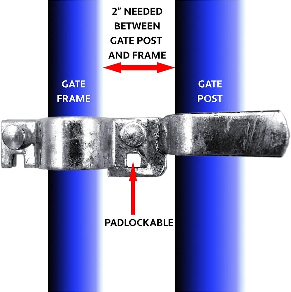 1-7/8" x 4" Galvanized Gate Fork Latch with Padlock Hole for Enhanced Security