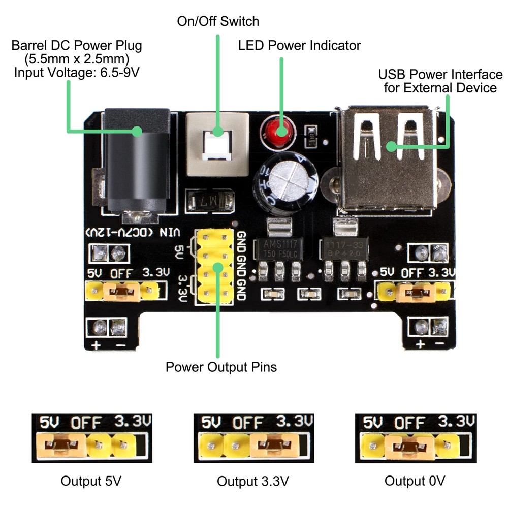 Electronics Component Fun Kit For Arduino With Power Supply Module Jumper Wirepr
