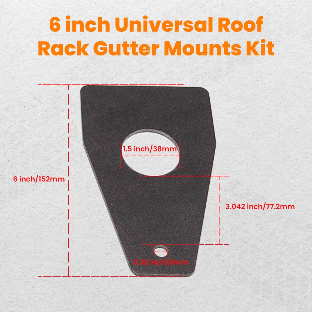 UNIVERSAL GUTTER ROOF RACK MOUNT WELD ON XJ ROOFRACK GUTTER MOUNT FULLWIDTH