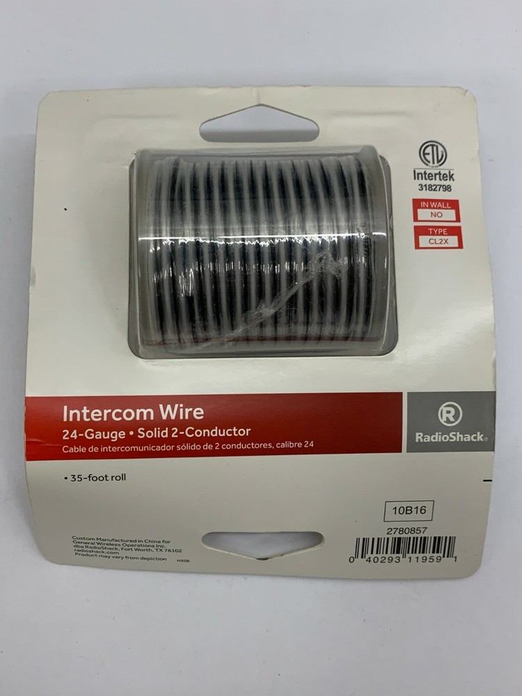 RadioShack Intercom Wire Type CL2X, 35-Foot Solid 2-Conductor Rare Hard to Find!