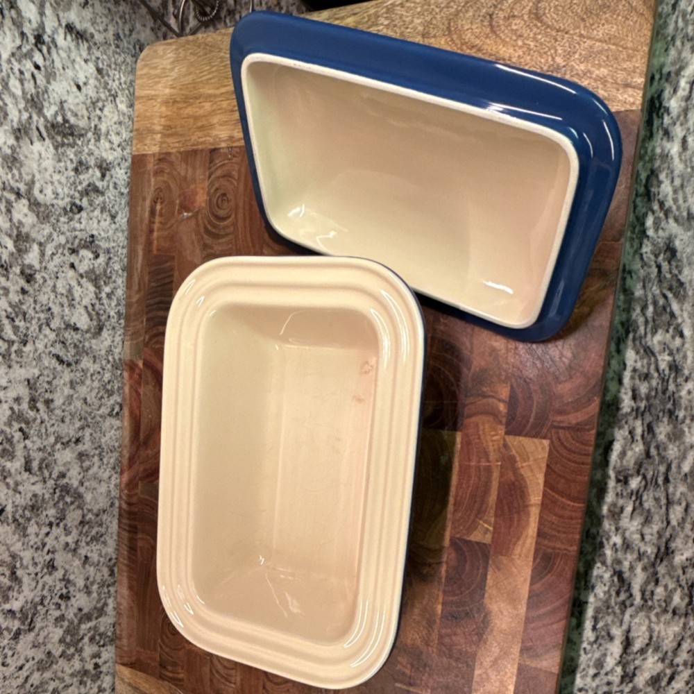 Le Creuset Blue Rectangular Ceramic Baking Dish Set 1.0L Dishwasher Safe
