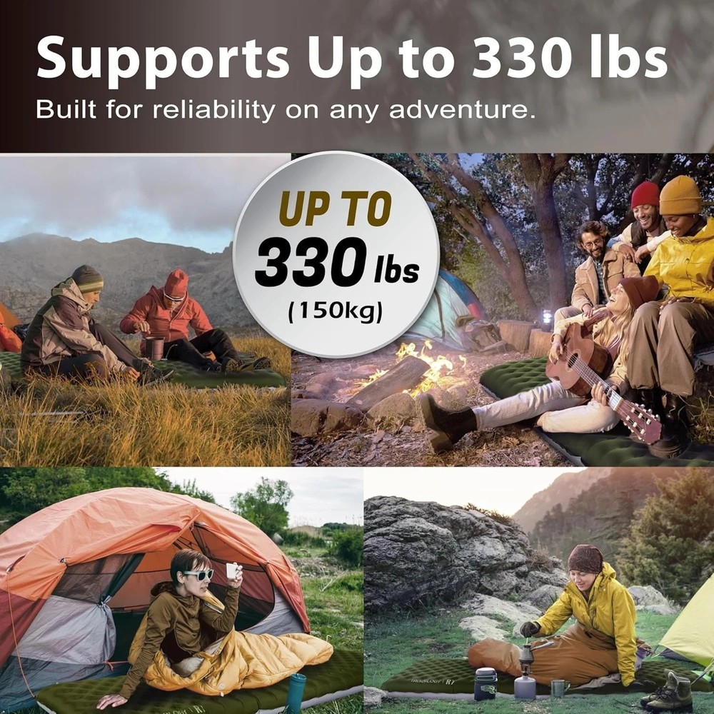 Compact Waterproof Sleeping Pad for Camping - 330 lb Capacity, Ultra Comfortable