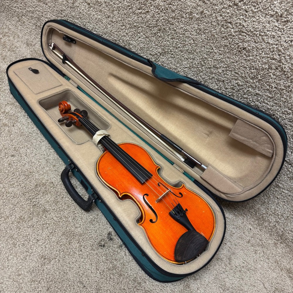 Unlabeled 3/4 Violin Flame Maple w/ Case & Bow A