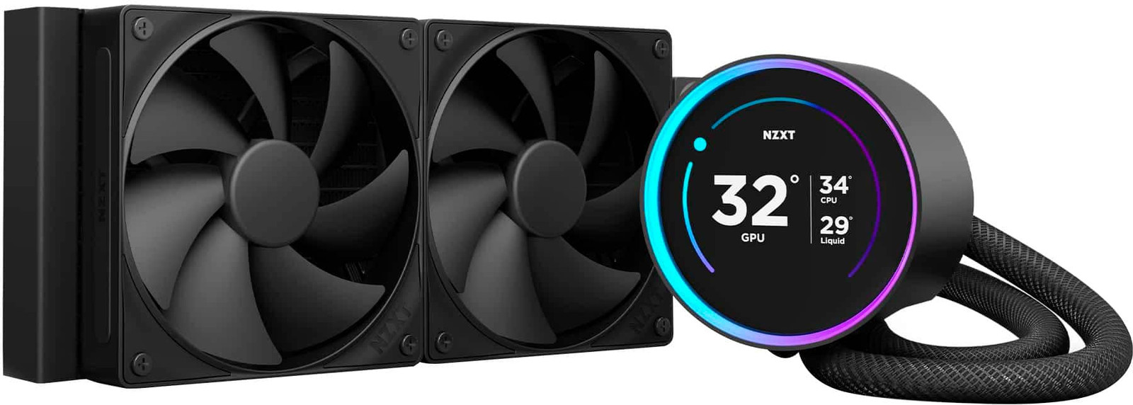 NZXT - Kraken Elite 240mm 2024 Radiator Liquid Cooler (2 x 120mm F Fans) with...