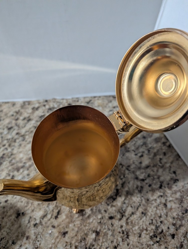 International Silver Company 24kt Gold Plated Footed Lidded Tea Coffee Pot