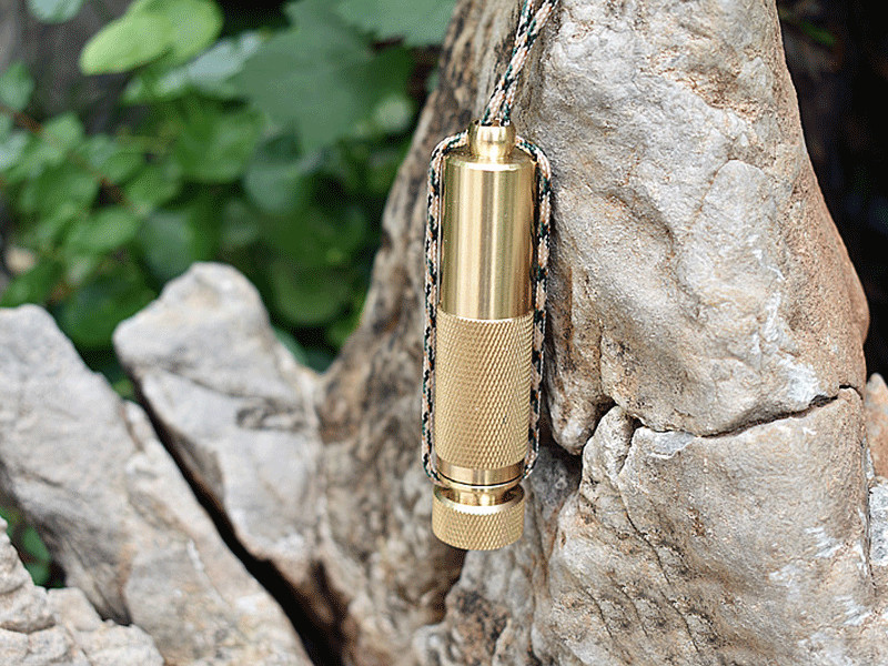 EDC Brass Waterproof Pill Case Container Box Pendant Compass Multi Tool Gift