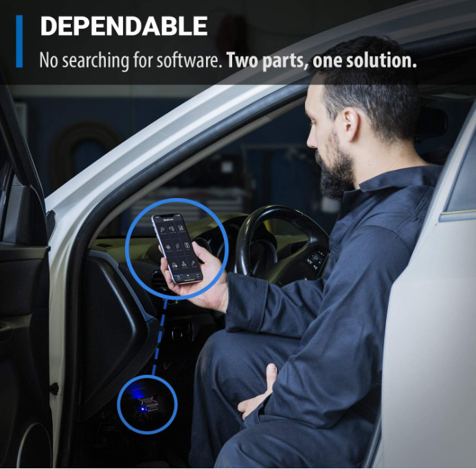 Bluetooth Pro OBDII Scan Tool–No Subscription, OBD2 Scanner for iPhone & Android