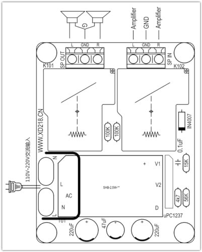 High Power Amplifier Speaker Protection Board - 30A Current Protection Module