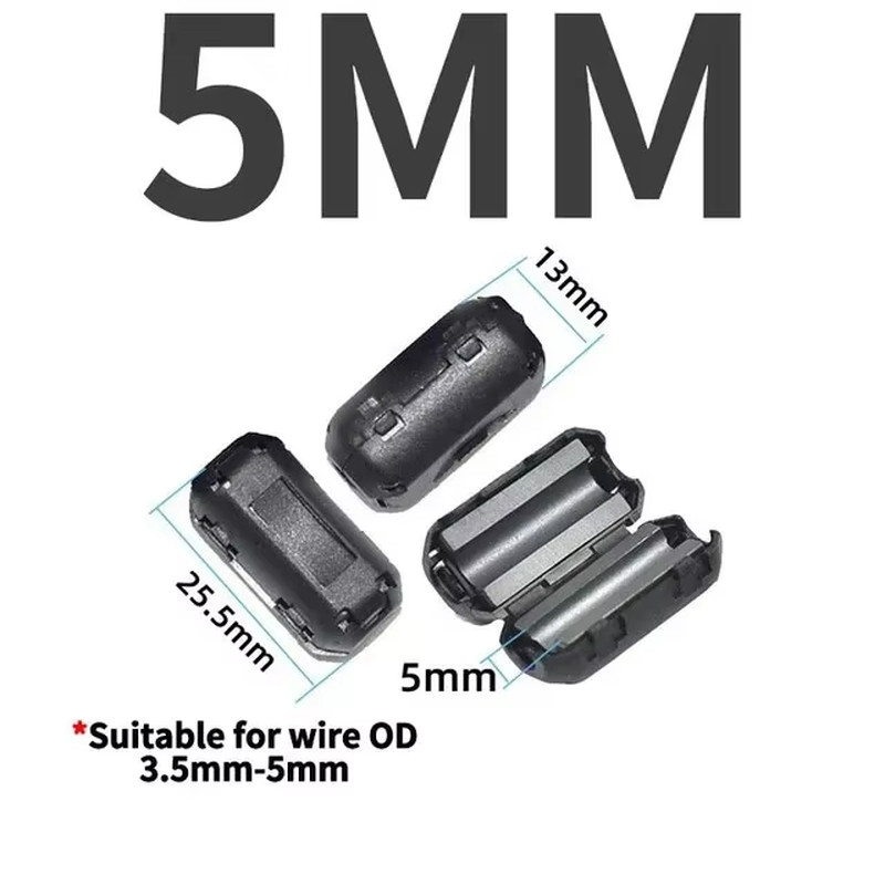 20PCS 3.5/5/7/9/13Mm Ring Core Ferrite Bead Clamp Choke Coil EMI RFI Noise Filte