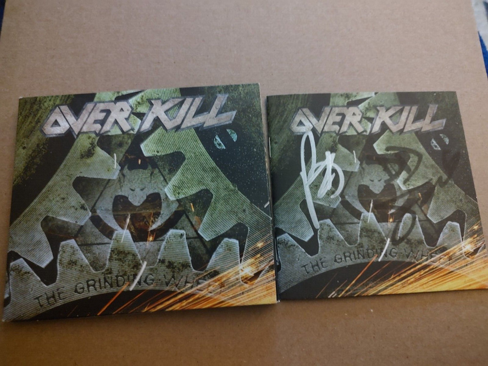 Overkill The Grinding wheel cd & signed Blitz & DD extra Booklet