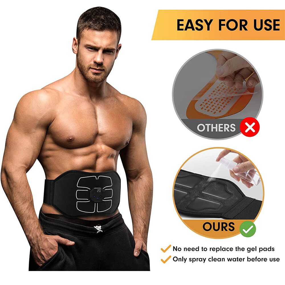 EMS Abdominal ABS Muscle Stimulater Training Toner Fitness Workout Belt 10 Modes