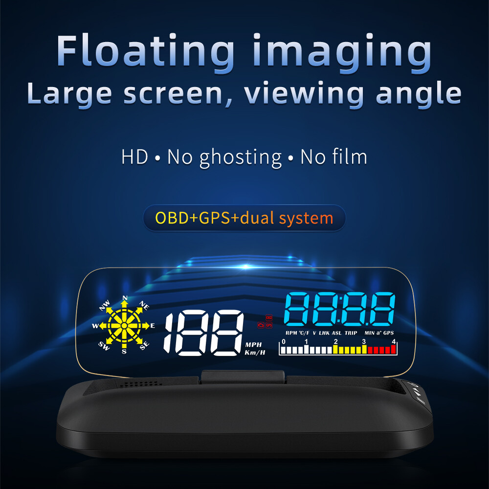 Windshield Projector OBD GPS HUD Head Up Display Overspeed Wide Viewing Angle C5
