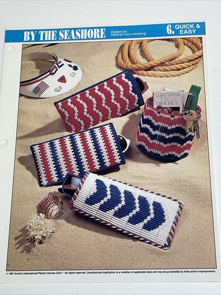 By The Seashore Eyeglasses Case Annie's Attic Plastic Canvas Pattern