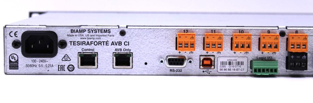 Biamp Tesira Forte AVB CI Digital Audio Processor Rack Mount Tested