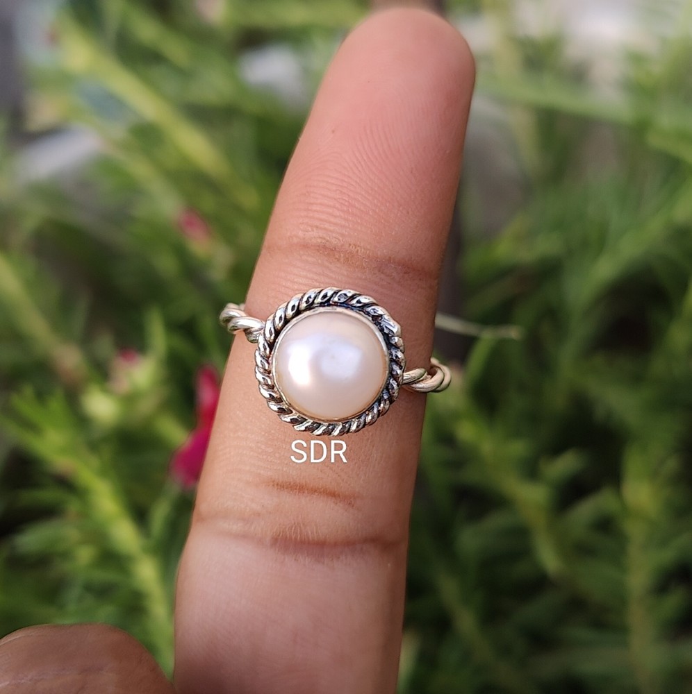 Natural Pear 925 Sterling silver Band & Statement Ring Handmade Ring All Size