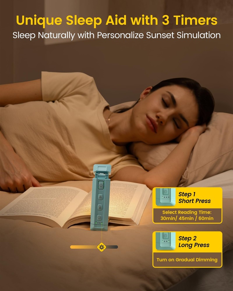 Extendable Book Light for Reading at Night 5 Enhanced Brightness & 3 Colors w...