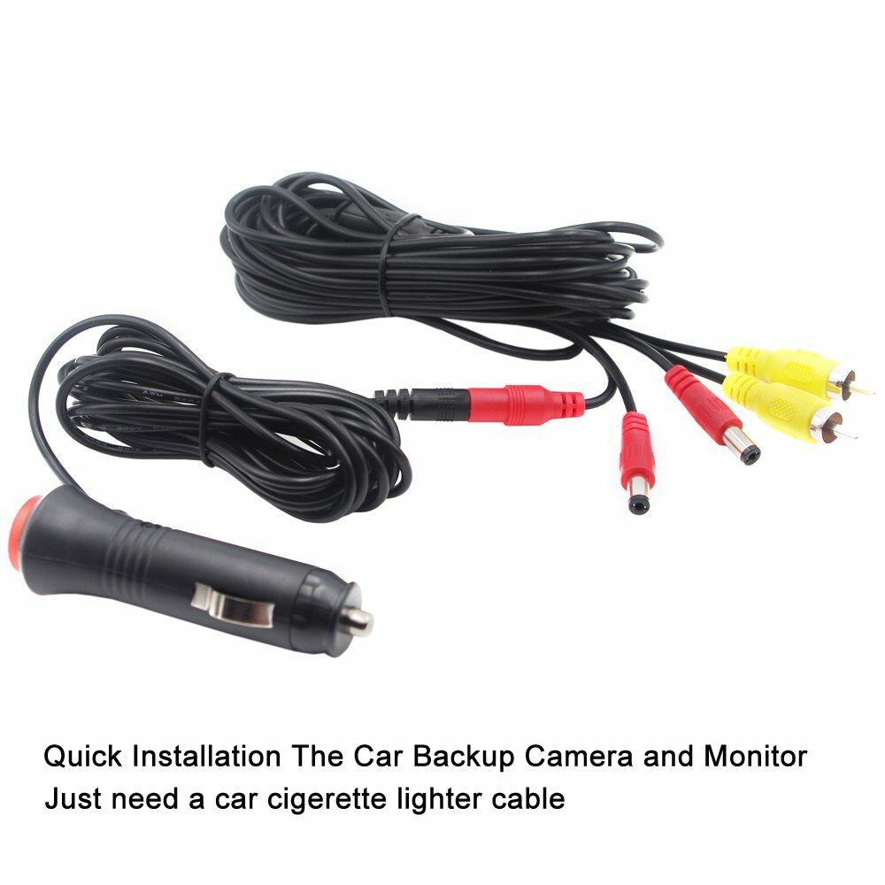 Cigarette Lighter Power Supply for Car Rear View Camera&RCA cable Backup Camera