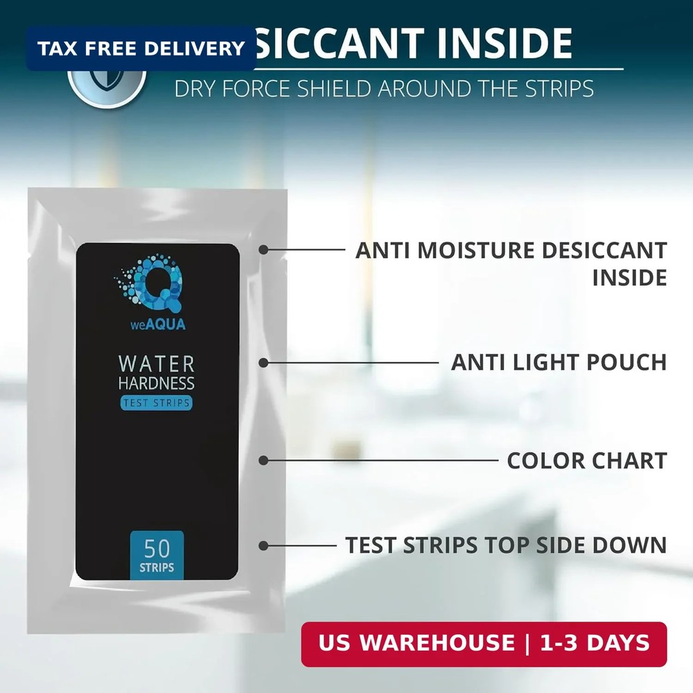 Water Hardness Test Kit - DoubleCheck 50 Strips - Hard Water Testing Kit