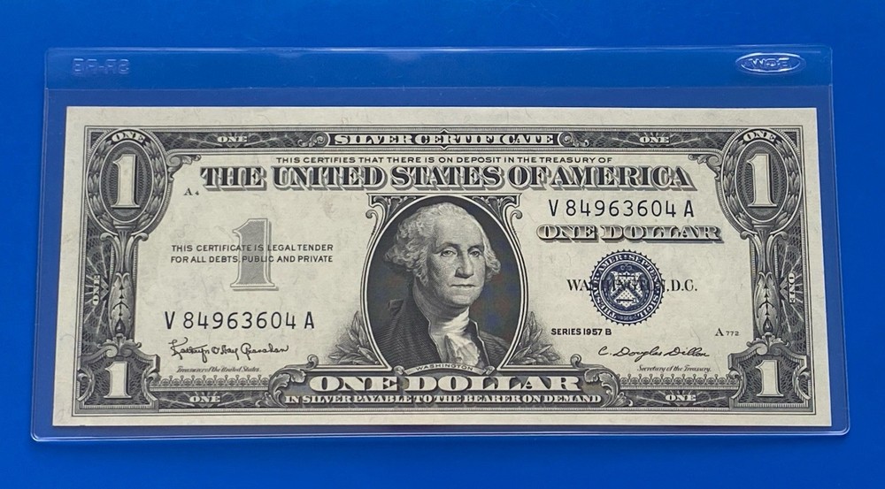 1957B $ 1 DOLLAR SILVER CERTIFICATE Block V-A UNCIRCULATED