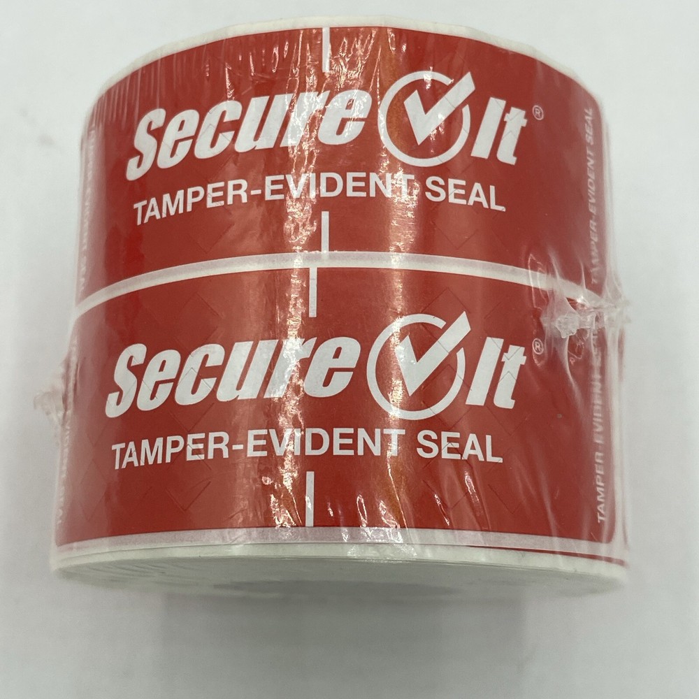 Tamper Evident Beverage Container Seals 2 Pack Secure It 1" x 3" 250/Roll