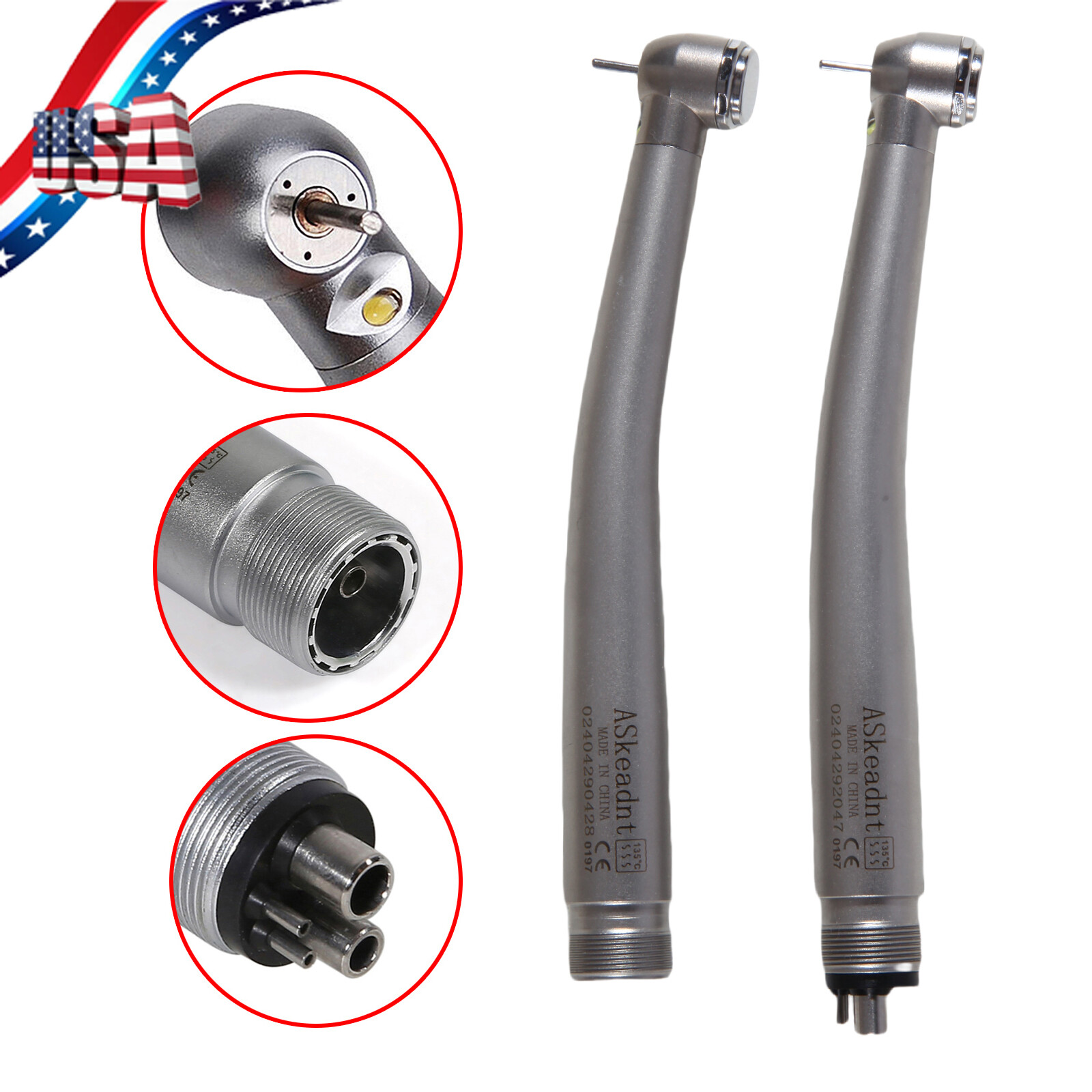 NSK Style Dental Fiber Optic LED E-generator high speed handpiece 2 Hole 4 Hole