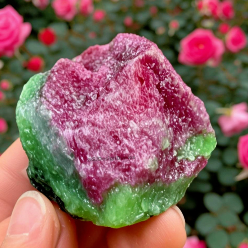 5pcs Natural Raw Ruby in Zoisite Rough Stone Uncut High Ruby Content Collector