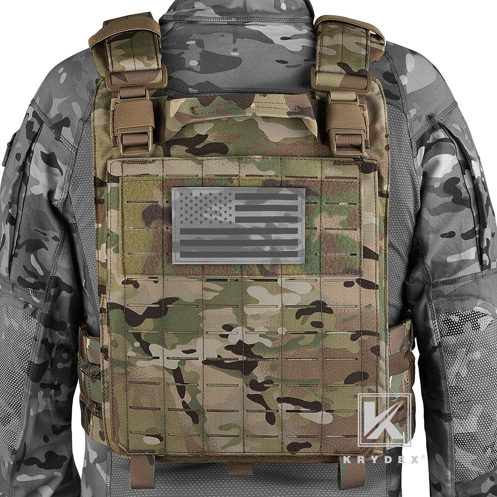 KRYDEX Plate Carrier Tactical Vest Quick Release & Laser Cut MOLLE Panel w/ Clip