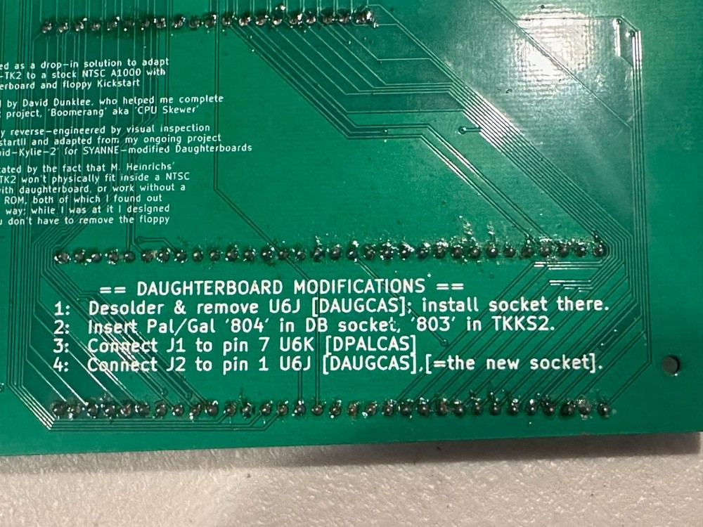 TKKS2 Kickstart Adapter for NTSC Amiga 1000 Vintage Computer READ