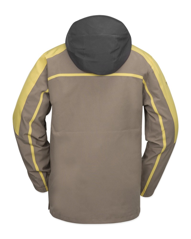 Volcom Brighton Pullover Men's Winter Jacket, Chestnut Brown, XX-Large