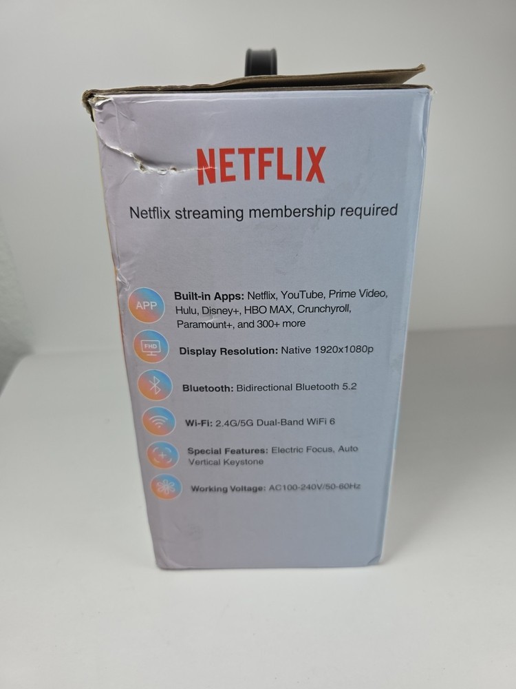 DBPOWER E2 WhaleOS Smart Projector WiFi Bluetooth Netflix Licensed 2025
