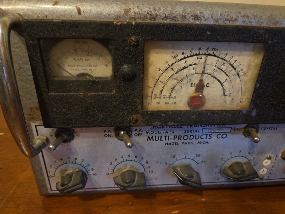 ELMAC A-54 Portable Transmitter Multi-Products Co Hazel Park MI Ham Radio Untest