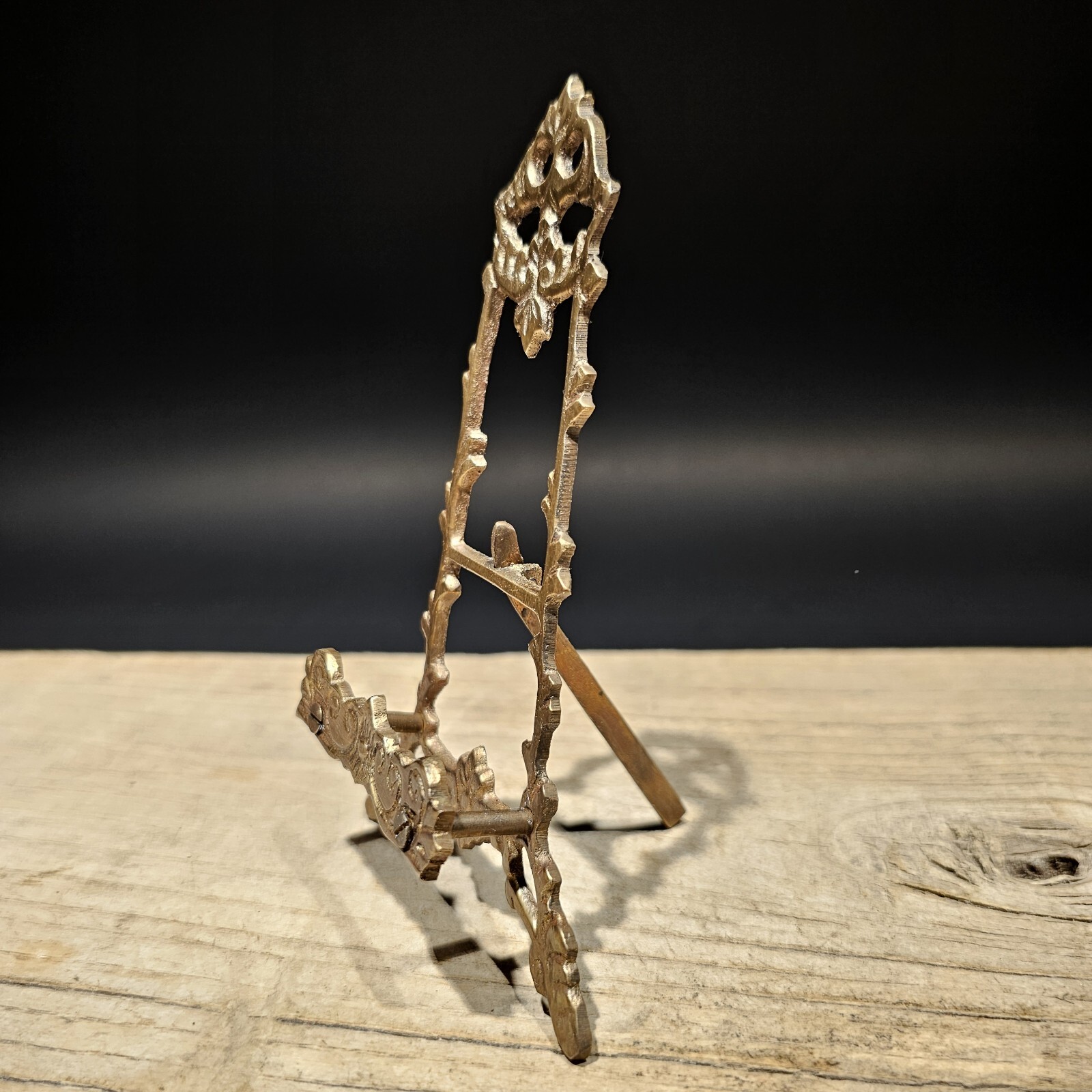 5" Vintage Antique Style Miniature Brass Desk Easel