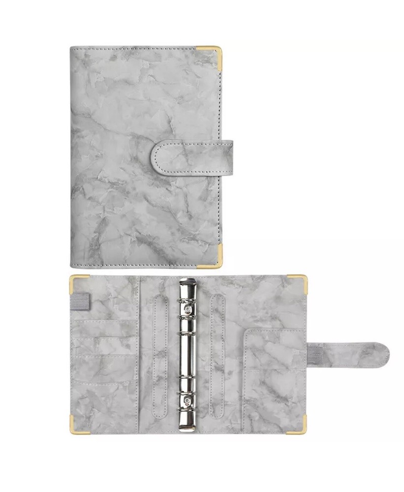 A6 Grey Marble Binder Notebook DIY Binder Only Cover Notebook