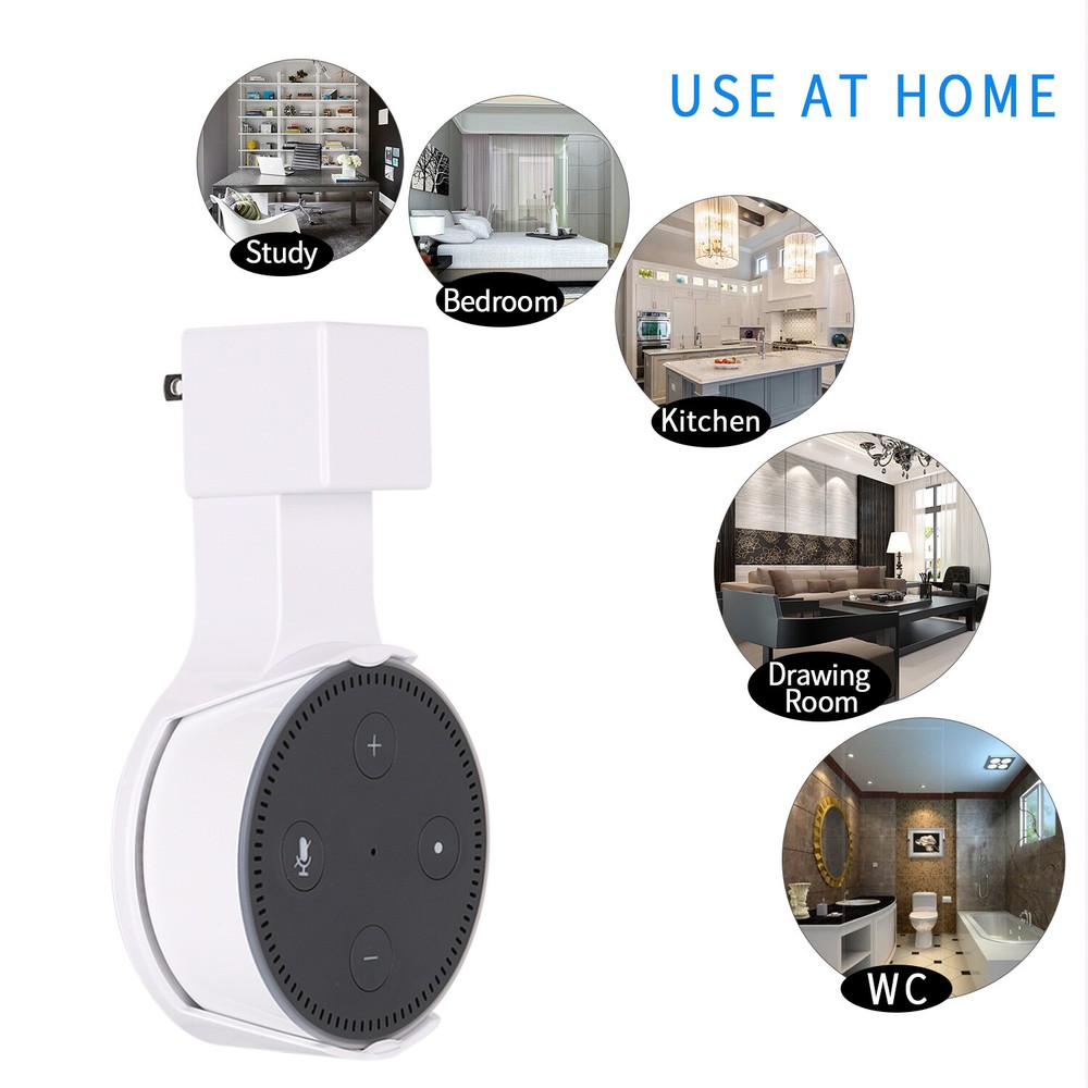 2-in-1 Wall Charging Charger Plug Bracket Mount Holder for Amazon Echo Dot 2