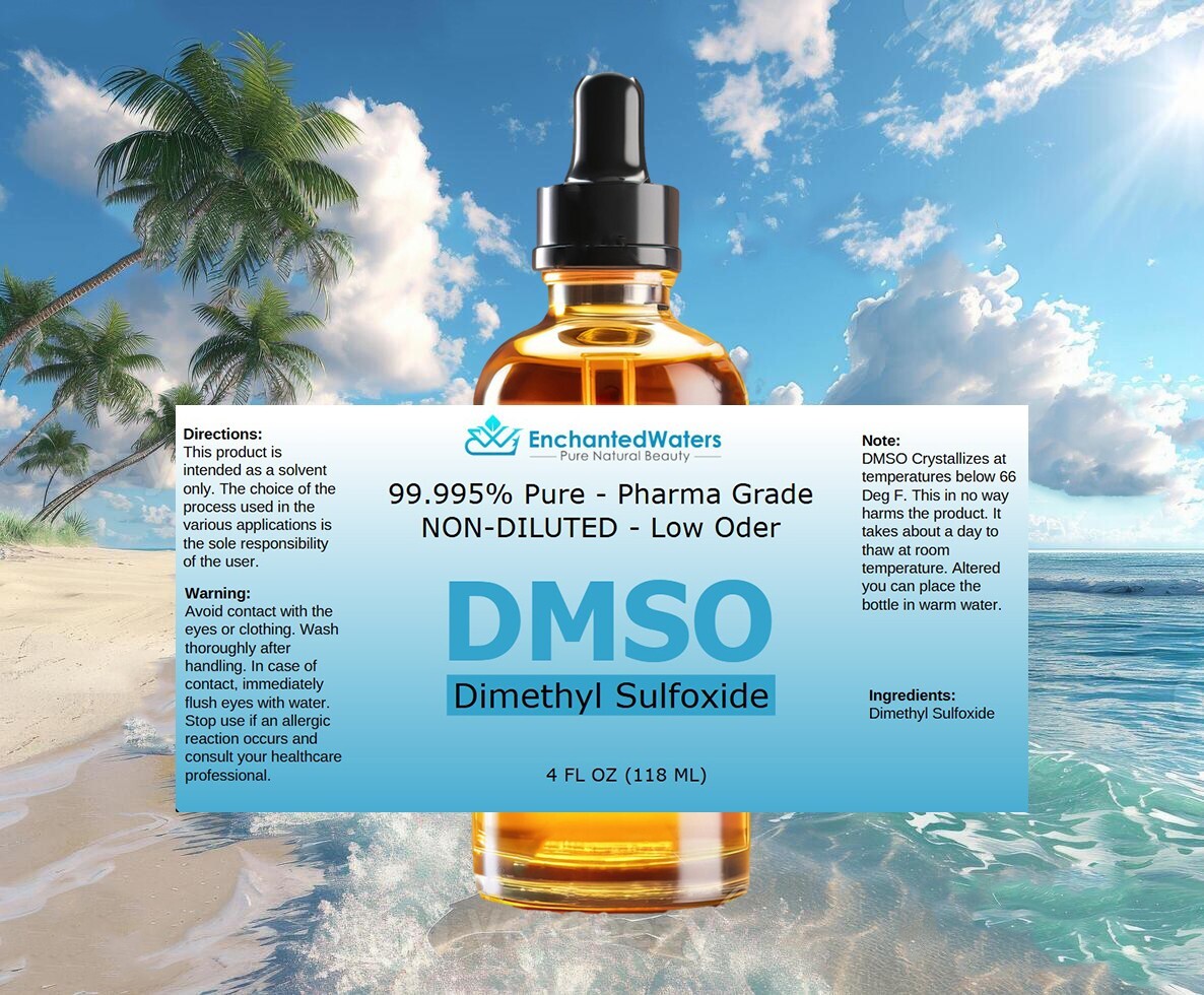 DMSO Non-diluted, 99.995% Pure Dimethyl Sulfoxide, Low odor, Pharma Grade 4oz