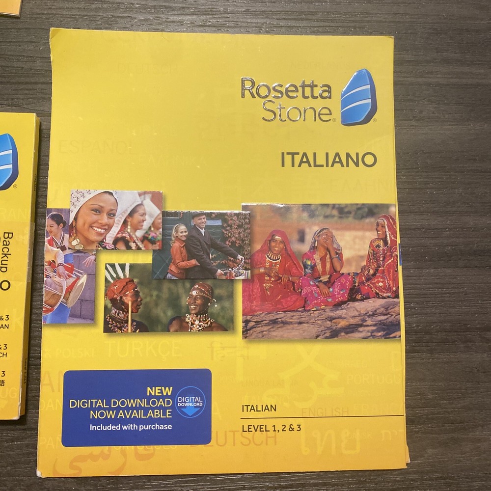 Rosetta Stone Italian Level 1, 2 & 3 Set- with headset CDs Only No Code