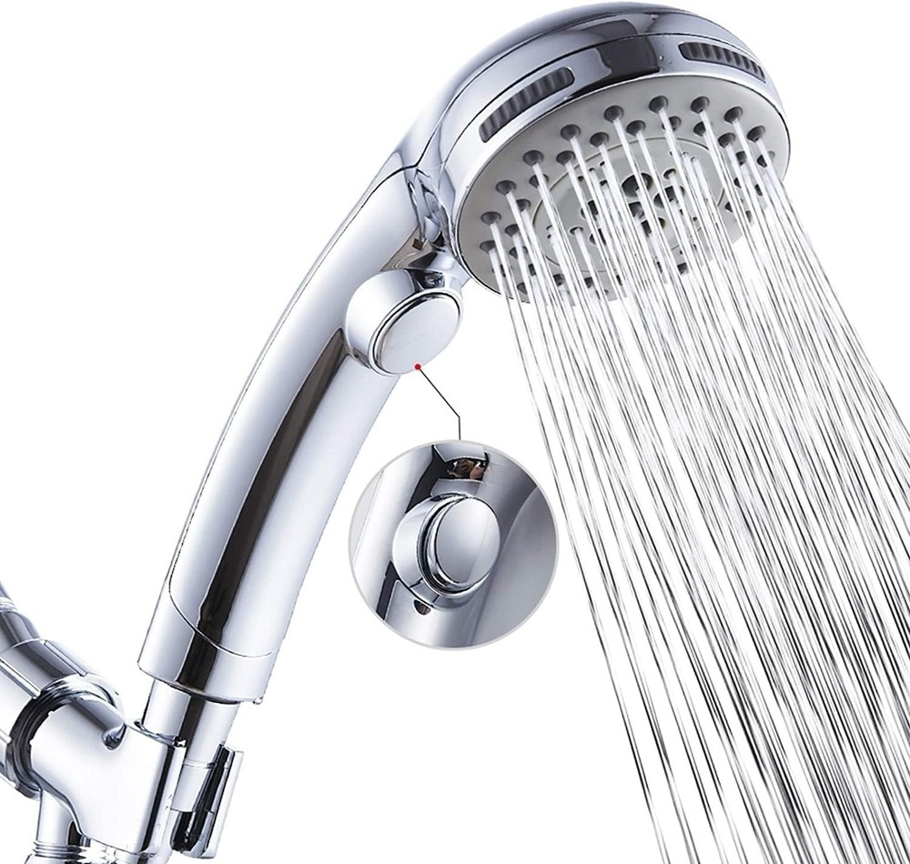 Chrome Shower Head with 6 Settings & Easy On/Off Switch Functionality