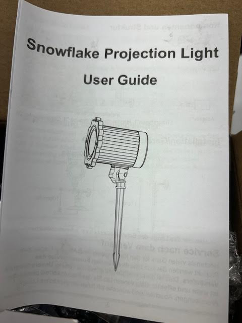 Outdoor Snowflake Projection LED Light with Remote - 1 Light