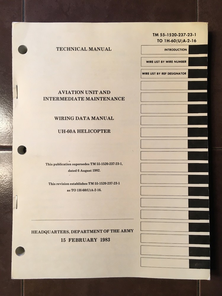 Sikorsky UH-60A Wiring Data Manual