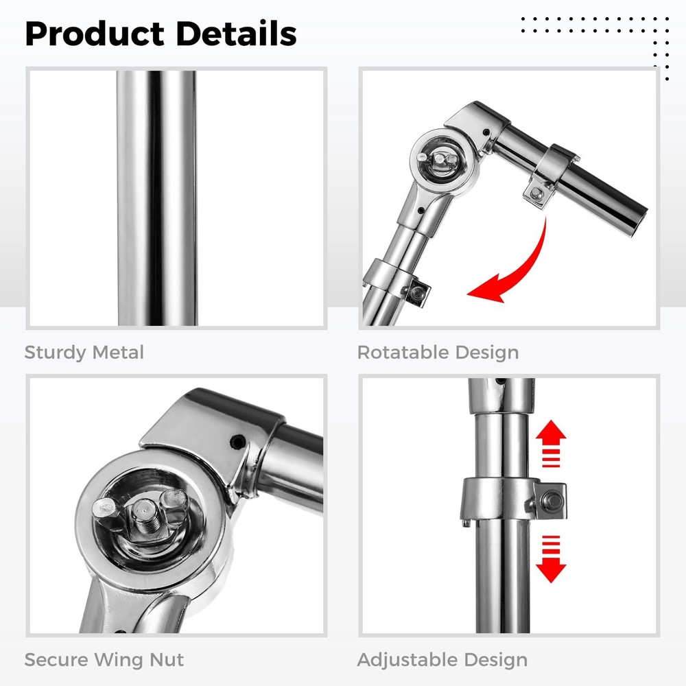 2 PCS Tom Drum Brackets, Tom Mount Holder Arm, Adjustable Tom Mounting Holder...