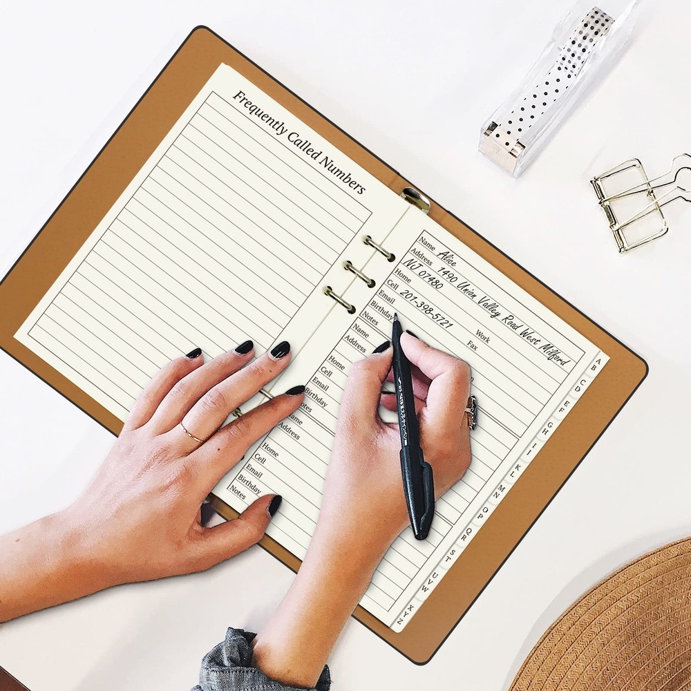 suituts Refillable Address Book with Alphabetical A5