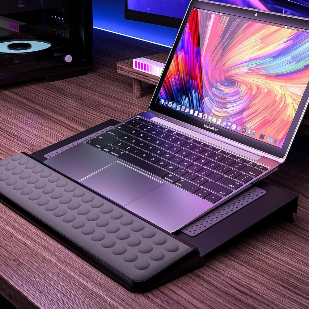 Computer Keyboard Stand with Wrist Rest & Storage Tray - Acrylic Keyboard Ris...