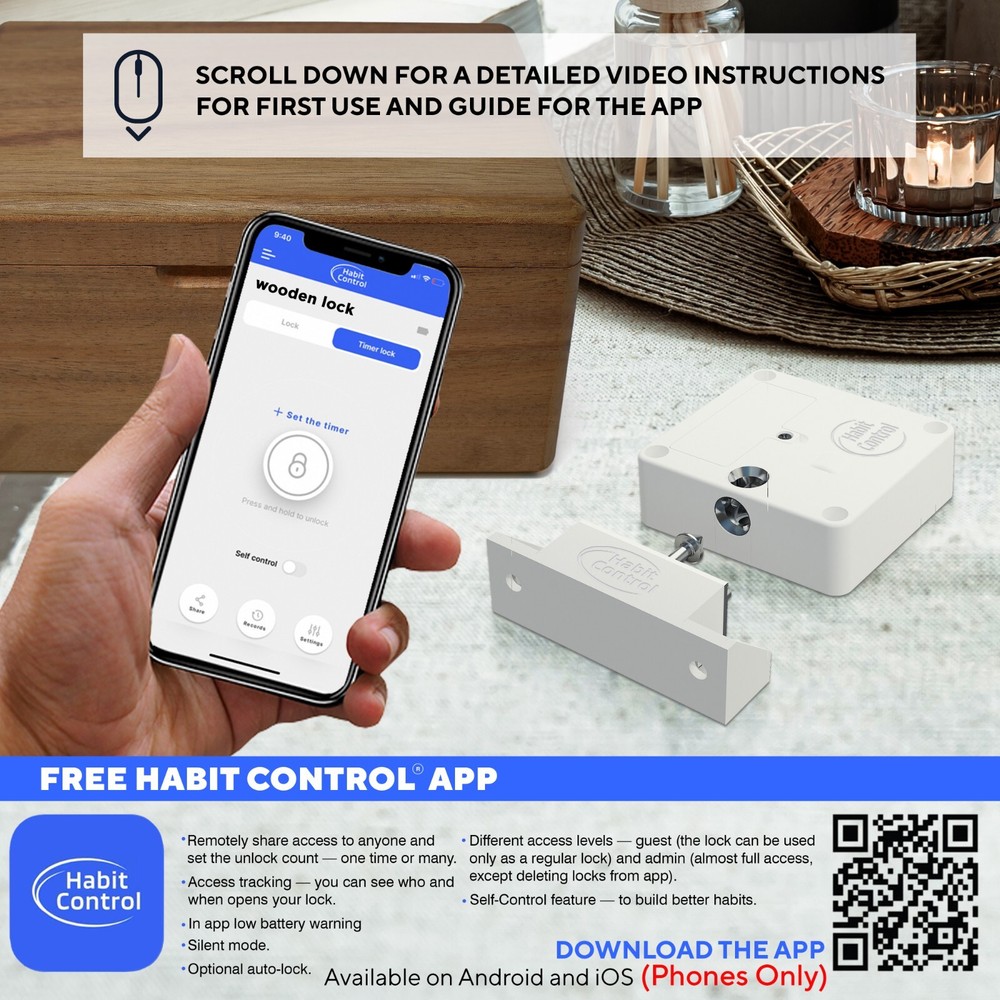 Habit Control LockBox with Timer - Smart 2-in-1 Timer and Classic Lock Box