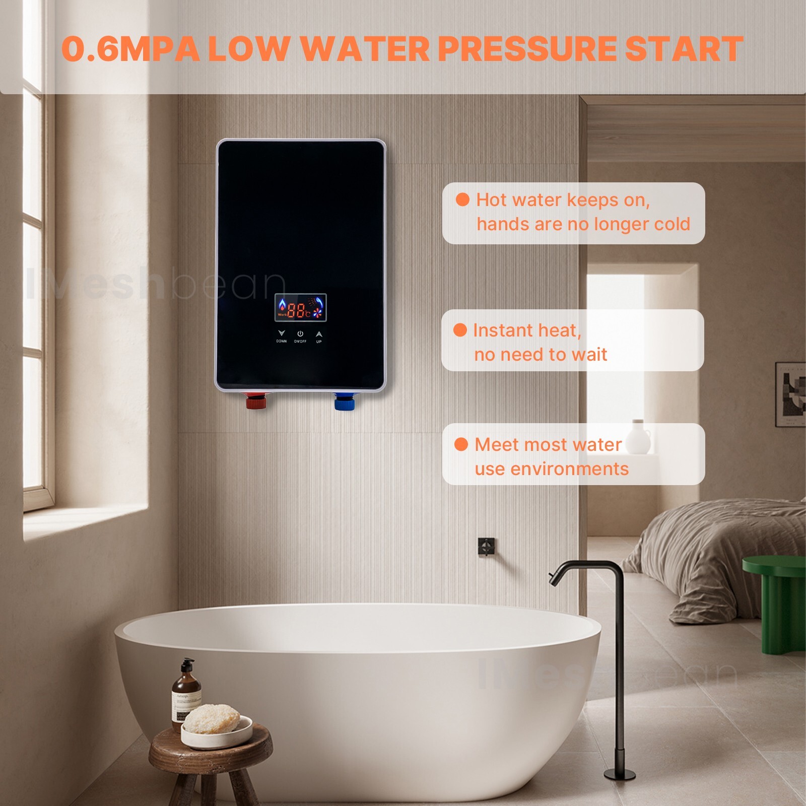 6500W Tankless Electric Hot Water Heater Instant Boiler On Demand Whole House