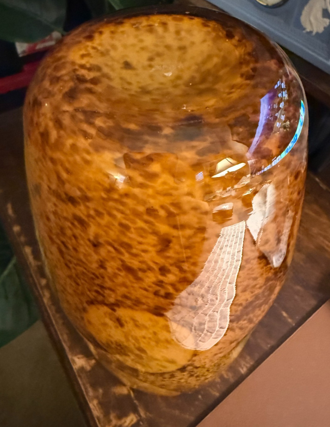 Large Vintage MCM Murano Glass Vase Shades of Autumn MINT Condition