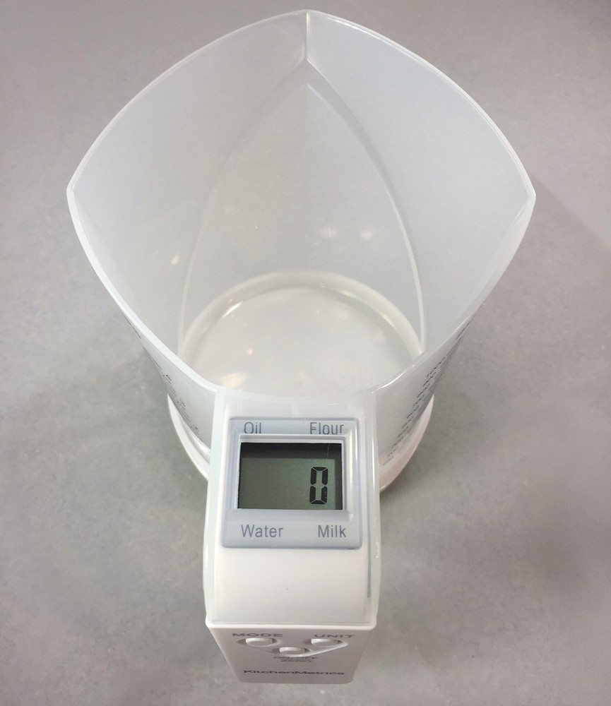 Digital Kitchen Scale and Measuring Cup White