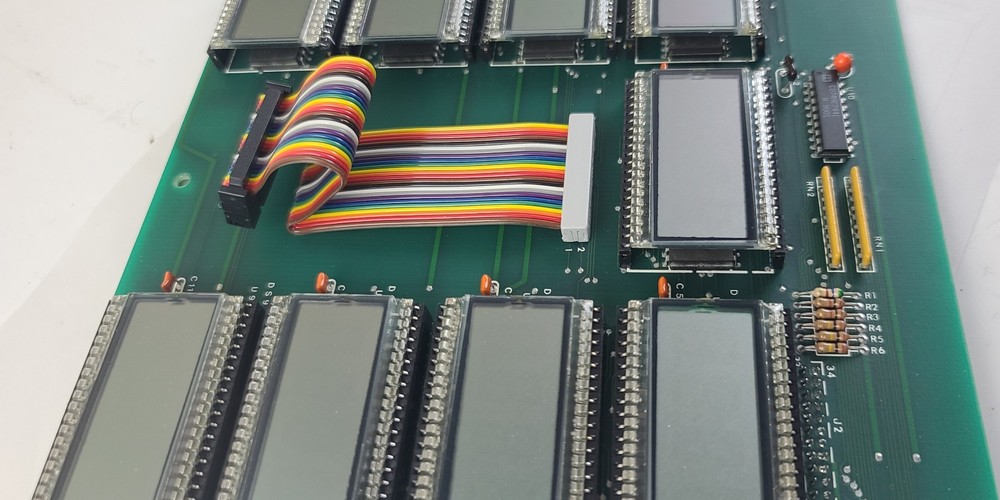 Circuit Board With 9 LCD DIP Chip Modules