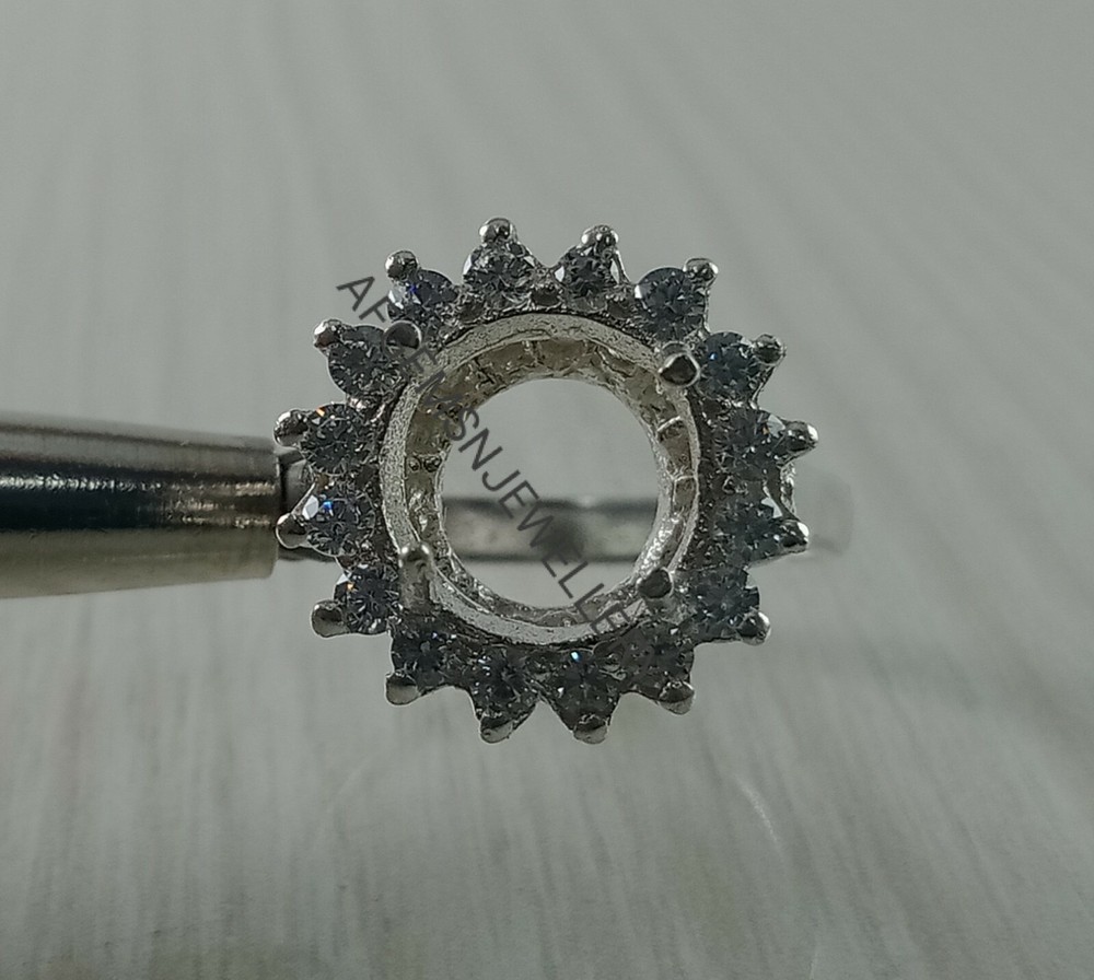 9X9MM Round Semi Mount Ring Without Stone Ring Wedding Ring Prong Setting Ring