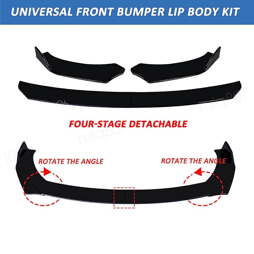 Front Bumper Lower Lip+Rear Diffuser+29" Side Skirts For Ford Focus 12-14