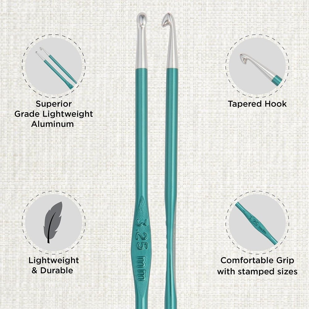 KnitPro Zing Deluxe Single-Ended Crochet Hook Set